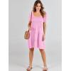 image:imageANRABESS Womens 2026 Summer Casual Dress Square Neck Puff Sleeve Boho Beach Vacation Short DressPink