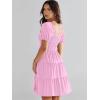 image:imageANRABESS Womens 2026 Summer Casual Dress Square Neck Puff Sleeve Boho Beach Vacation Short DressPink