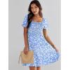 image:imageANRABESS Womens 2026 Summer Casual Dress Square Neck Puff Sleeve Boho Beach Vacation Short DressSkyblue Floral