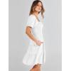 image:imageANRABESS Womens 2026 Summer Casual Dress Square Neck Puff Sleeve Boho Beach Vacation Short DressWhite