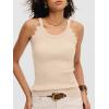 image:imageANRABESS Womens Camisole Tank Tops Sleeveless Cami Sweater Spaghetti Strap Ribbed Shirts 2026 Summer Beach Vacation ClothesApricot