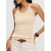 image:imageANRABESS Womens Camisole Tank Tops Sleeveless Cami Sweater Spaghetti Strap Ribbed Shirts 2026 Summer Beach Vacation ClothesApricot