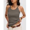 image:imageANRABESS Womens Camisole Tank Tops Sleeveless Cami Sweater Spaghetti Strap Ribbed Shirts 2026 Summer Beach Vacation ClothesCamel