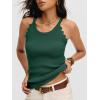 image:imageANRABESS Womens Camisole Tank Tops Sleeveless Cami Sweater Spaghetti Strap Ribbed Shirts 2026 Summer Beach Vacation ClothesDeep Green