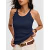 image:imageANRABESS Womens Camisole Tank Tops Sleeveless Cami Sweater Spaghetti Strap Ribbed Shirts 2026 Summer Beach Vacation ClothesNavy Blue