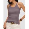 image:imageANRABESS Womens Camisole Tank Tops Sleeveless Cami Sweater Spaghetti Strap Ribbed Shirts 2026 Summer Beach Vacation ClothesNutmeg