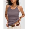 image:imageANRABESS Womens Camisole Tank Tops Sleeveless Cami Sweater Spaghetti Strap Ribbed Shirts 2026 Summer Beach Vacation ClothesNutmeg