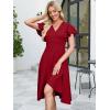 image:imageANRABESS Womens Cocktail Dress Semi Formal Wedding Guest Wrap Midi Dresses Summer Western A Line High Low Ruffled DressRed