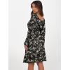 image:imageANRABESS Womens Dress Long Lantern Sleeve Square Neck Elastic Waist Ruffle Flowy Swing ALine Short Dresses 2025 Fall FashionBlack Floral