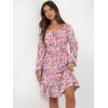 image:imageANRABESS Womens Dress Long Lantern Sleeve Square Neck Elastic Waist Ruffle Flowy Swing ALine Short Dresses 2025 Fall FashionMulticolor Floral