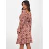 image:imageANRABESS Womens Dress Long Lantern Sleeve Square Neck Elastic Waist Ruffle Flowy Swing ALine Short Dresses 2025 Fall FashionPrint Rose Pink
