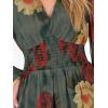 image:imageANRABESS Womens Floral Maxi Dress 2025 Fall V Neck Puff Long Sleeve Flowy Casual Wedding Guest Tea Party Tulle DressesRed and Yellow Rose