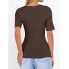 image:imageANRABESS Womens Half Sleeve Tops Scoop Neck Ribbed Knit Slim Fitted Basic Tee Shirts Summer 2026 Trendy Spring Casual ClothesCoffee