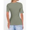 image:imageANRABESS Womens Half Sleeve Tops Scoop Neck Ribbed Knit Slim Fitted Basic Tee Shirts Summer 2026 Trendy Spring Casual ClothesSage Green