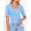 image:imageANRABESS Womens Half Sleeve Tops Scoop Neck Ribbed Knit Slim Fitted Basic Tee Shirts Summer 2026 Trendy Spring Casual ClothesSky Blue