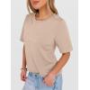 image:imageANRABESS Womens Half Sleeve Tops Summer Basic Tee Crew Neck Casual Soft WrinkleFree Fabric TShirts 2026 Trendy ClothesAlmond