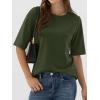 image:imageANRABESS Womens Half Sleeve Tops Summer Basic Tee Crew Neck Casual Soft WrinkleFree Fabric TShirts 2026 Trendy ClothesArmy Green