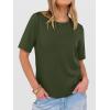 image:imageANRABESS Womens Half Sleeve Tops Summer Basic Tee Crew Neck Casual Soft WrinkleFree Fabric TShirts 2026 Trendy ClothesArmy Green