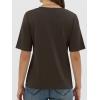 image:imageANRABESS Womens Half Sleeve Tops Summer Basic Tee Crew Neck Casual Soft WrinkleFree Fabric TShirts 2026 Trendy ClothesDark Brown