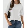 image:imageANRABESS Womens Half Sleeve Tops Summer Basic Tee Crew Neck Casual Soft WrinkleFree Fabric TShirts 2026 Trendy ClothesWhite