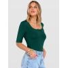 image:imageANRABESS Womens Half Sleeve Tops Summer Slim Fitted Henley Shirts 2026 Spring Basic Tees Dressy Casual Blouses Cute T ShirtForest Green