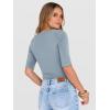 image:imageANRABESS Womens Half Sleeve Tops Summer Slim Fitted Henley Shirts 2026 Spring Basic Tees Dressy Casual Blouses Cute T ShirtLight Blue