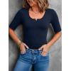 image:imageANRABESS Womens Half Sleeve Tops Summer Slim Fitted Henley Shirts 2026 Spring Basic Tees Dressy Casual Blouses Cute T ShirtNavy Blue
