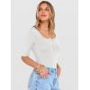 image:imageANRABESS Womens Half Sleeve Tops Summer Slim Fitted Henley Shirts 2026 Spring Basic Tees Dressy Casual Blouses Cute T ShirtWhite