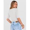 image:imageANRABESS Womens Half Sleeve Tops Summer Slim Fitted Henley Shirts 2026 Spring Basic Tees Dressy Casual Blouses Cute T ShirtWhite
