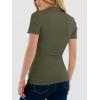 image:imageANRABESS Womens Lettuce Trim Mock Neck Short Sleeve Tops Casual Ribbed Knit Slim Fit Tee Shirt Spring Layer Vacation OutfitsArmy Green