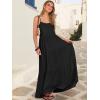 image:imageANRABESS Womens Maxi Dress 2026 Summer Casual Sleeveless Spaghetti Strap Boho Sundress Flowy Tiered Beach Vacation Long DressBlack