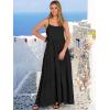 image:imageANRABESS Womens Maxi Dress 2026 Summer Casual Sleeveless Spaghetti Strap Boho Sundress Flowy Tiered Beach Vacation Long DressBlack