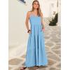 image:imageANRABESS Womens Maxi Dress 2026 Summer Casual Sleeveless Spaghetti Strap Boho Sundress Flowy Tiered Beach Vacation Long DressBright Blue