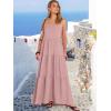 image:imageANRABESS Womens Maxi Dress 2026 Summer Casual Sleeveless Spaghetti Strap Boho Sundress Flowy Tiered Beach Vacation Long DressBright Pink