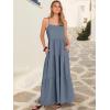 image:imageANRABESS Womens Maxi Dress 2026 Summer Casual Sleeveless Spaghetti Strap Boho Sundress Flowy Tiered Beach Vacation Long DressGrey Blue