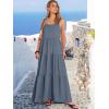 image:imageANRABESS Womens Maxi Dress 2026 Summer Casual Sleeveless Spaghetti Strap Boho Sundress Flowy Tiered Beach Vacation Long DressGrey Blue