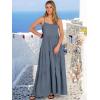 image:imageANRABESS Womens Maxi Dress 2026 Summer Casual Sleeveless Spaghetti Strap Boho Sundress Flowy Tiered Beach Vacation Long DressGrey Blue