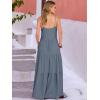 image:imageANRABESS Womens Maxi Dress 2026 Summer Casual Sleeveless Spaghetti Strap Boho Sundress Flowy Tiered Beach Vacation Long DressGrey Blue