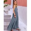 image:imageANRABESS Womens Maxi Dress 2026 Summer Casual Sleeveless Spaghetti Strap Boho Sundress Flowy Tiered Beach Vacation Long DressGrey Blue