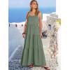 image:imageANRABESS Womens Maxi Dress 2026 Summer Casual Sleeveless Spaghetti Strap Boho Sundress Flowy Tiered Beach Vacation Long DressLight Green