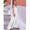 image:imageANRABESS Womens Maxi Dress 2026 Summer Casual Sleeveless Spaghetti Strap Boho Sundress Flowy Tiered Beach Vacation Long DressWhite