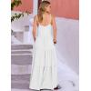 image:imageANRABESS Womens Maxi Dress 2026 Summer Casual Sleeveless Spaghetti Strap Boho Sundress Flowy Tiered Beach Vacation Long DressWhite