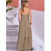 image:imageANRABESS Womens Maxi Dress 2026 Summer Casual Sleeveless Spaghetti Strap Boho Sundress Flowy Tiered Beach Vacation Long DressYellow Khaki