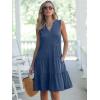 image:imageANRABESS Womens Mini Dresses Sleeveless V Neck Tiered Swing Going Out Beach Vacation Sundress 2026 Summer Casual OutfitsBlue