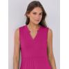 image:imageANRABESS Womens Mini Dresses Sleeveless V Neck Tiered Swing Going Out Beach Vacation Sundress 2026 Summer Casual OutfitsHot Pink