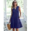 image:imageANRABESS Womens Mini Dresses Sleeveless V Neck Tiered Swing Going Out Beach Vacation Sundress 2026 Summer Casual OutfitsNavy Blue