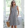 image:imageANRABESS Womens Mini Dresses Sleeveless V Neck Tiered Swing Going Out Beach Vacation Sundress 2026 Summer Casual OutfitsWhite Floral