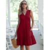 image:imageANRABESS Womens Mini Dresses Sleeveless V Neck Tiered Swing Going Out Beach Vacation Sundress 2026 Summer Casual OutfitsWine Red