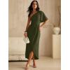 image:imageANRABESS Womens One Shoulder Formal Midi Dresses 2026 Summer Wrap High Slit Beach Wedding Guest Party Cocktail Maxi DressArmy Green