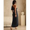 image:imageANRABESS Womens One Shoulder Formal Midi Dresses 2026 Summer Wrap High Slit Beach Wedding Guest Party Cocktail Maxi DressBlack